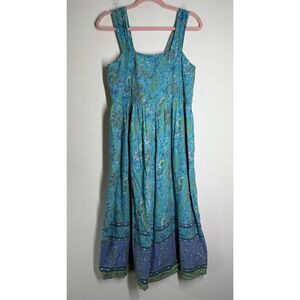 Blair Women’s Paisley Cotton Smooth Top Dress Blue Size M